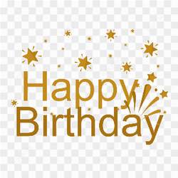 Happy birthday lettering illustration on transparent background PNG