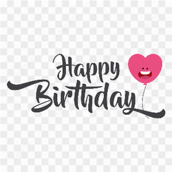 Happy birthday lettering design on transparent background PNG