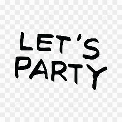Hand drawn lets party lettering on transparent background PNG