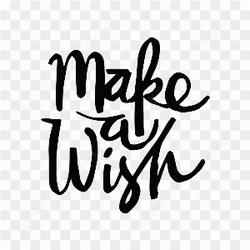 Hand drawn make a wish lettering on transparent background PNG