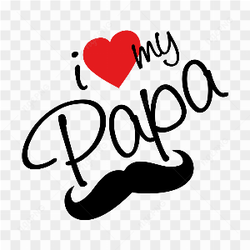 Lovely background of fathers day card with moustache and heart on transparent background PNG