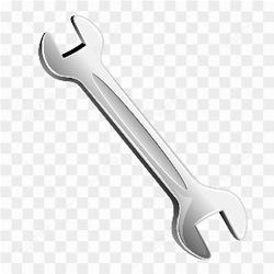 Hand wrench tool or spanner on transparent background PNG