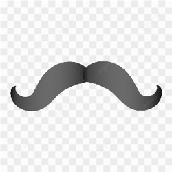 Hand drawn mustache illustration on transparent background PNG