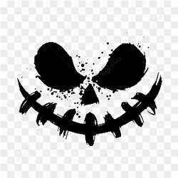 Black Scary face of Halloween pumpkin or ghost o transparent background PNG