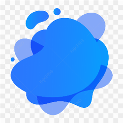 Blue abstract liquid shapes on transparent background PNG