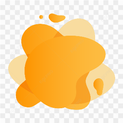 Yellow abstract modern liquid shapes on transparent background PNG