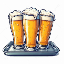 Three glasses of beer