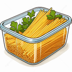 Pasta in a container