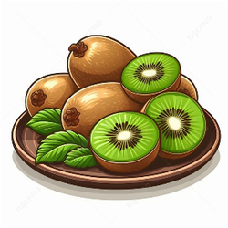 Plate with kiwi