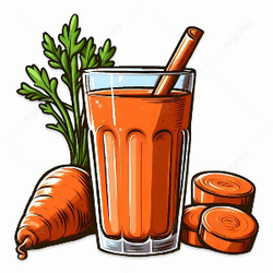 Freshly squeezed carrot juice