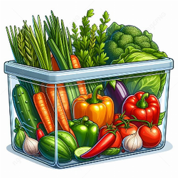 Vegetables in a container