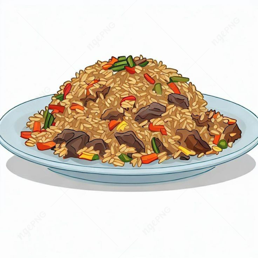 Risotto with vegetables and meat