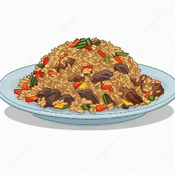 Risotto with vegetables and meat