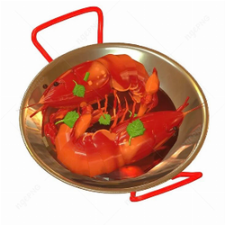 Appetizer of boiled crayfish