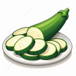Raw cut zucchini