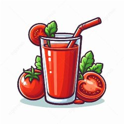 Glass tomato juice