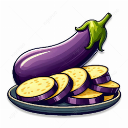 Portion of chopped eggplant