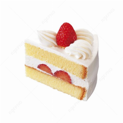 Slice of strawberry cake