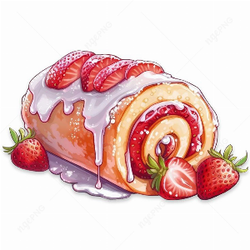 Sweet strawberry roll