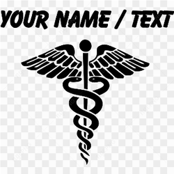 Rod of Asclepius logo with name