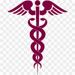 Rod of Asclepius logo red-pink