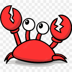 Cartoon crab red