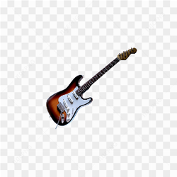 Guitarra eltrica castanha e branca