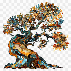 Arbre de vie abstrait et color