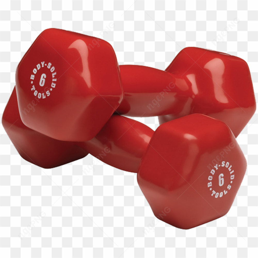 Paire d'haltres rouges en vinyle pour la musculation
