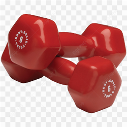 Paire d'haltres rouges en vinyle pour la musculation