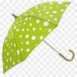 Parapluie vert  pois blancs
