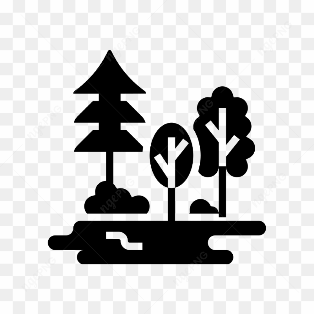 Forest transparent black and white