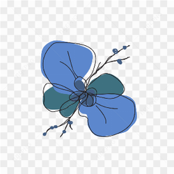 Transparent blue flower