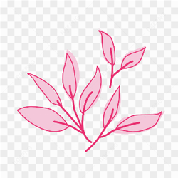 Drawn red leaves