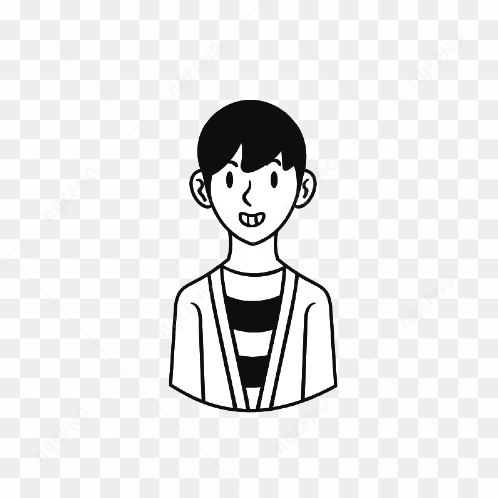 Boy sketch image black and white