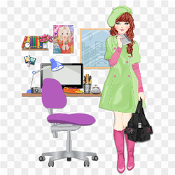 Office girl png 