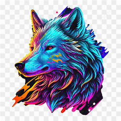 Wolf neon image