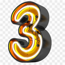 Number three neon yellow