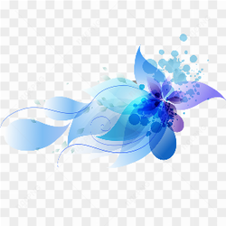 Art flower neon blue
