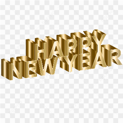 Happy new years gold text