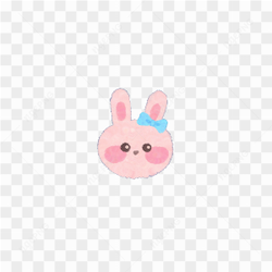 Cute pink rabbit sticker