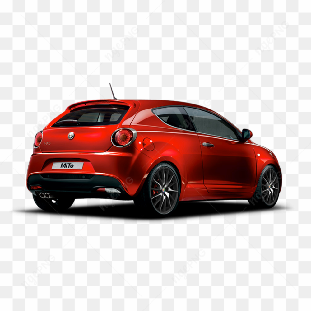 L'arrire d'une Alfa Romeo Mito rouge