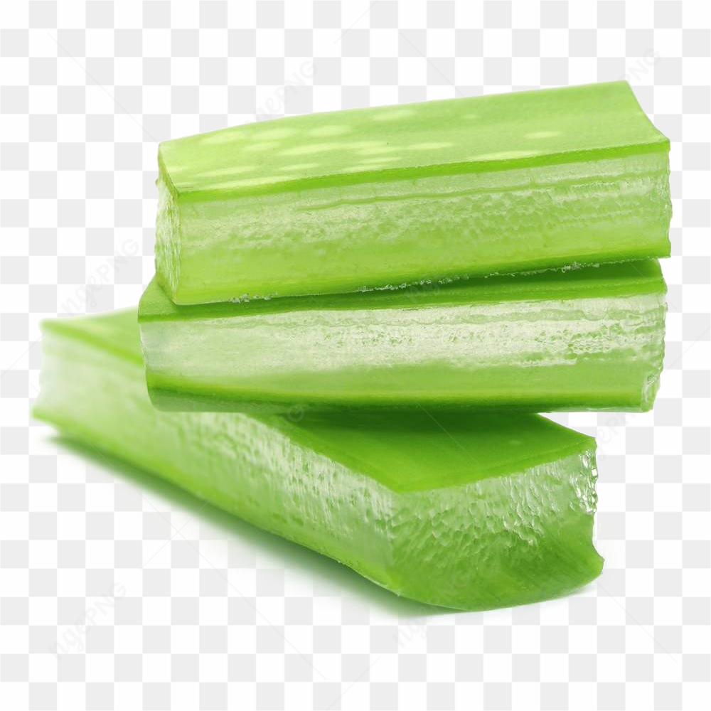 Trois feuilles d'aloe vera empiles