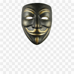 Masque V pour Vendetta noir et or