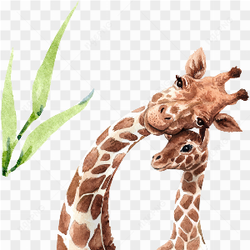 Giraffe with child