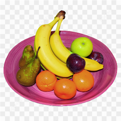 Fruits bananas apples plate full of fruits