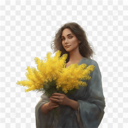 Floral AI generated happy woman