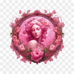 Floral AI generated happy woman