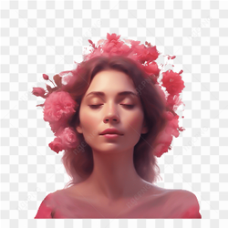 Floral AI generated woman