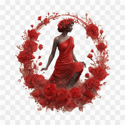 Floral AI generated happy woman